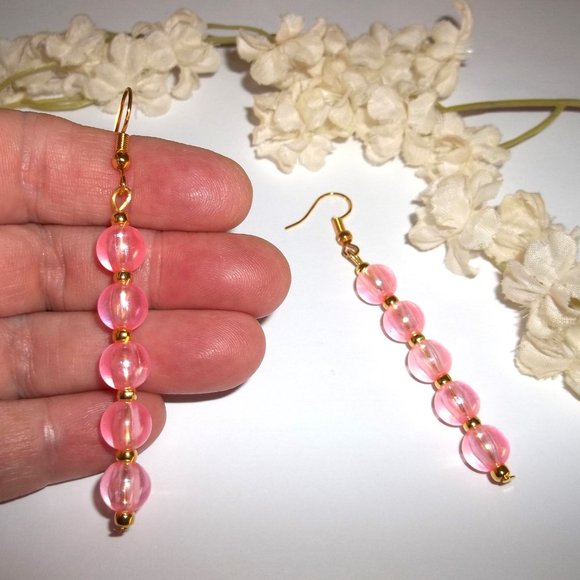 Dangle Drop Earrings For Women Party Fashion Jewelry Women's AB Pink Gold C310 - Picture 7 of 9